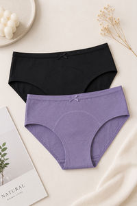 Lavos Medium Rise Full Coverage Hipster Period Panty (Pack of 2) - Multicolor — thumbnail 2